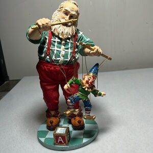 Vintage Large Santa Playing with Toys Resin Figurine
